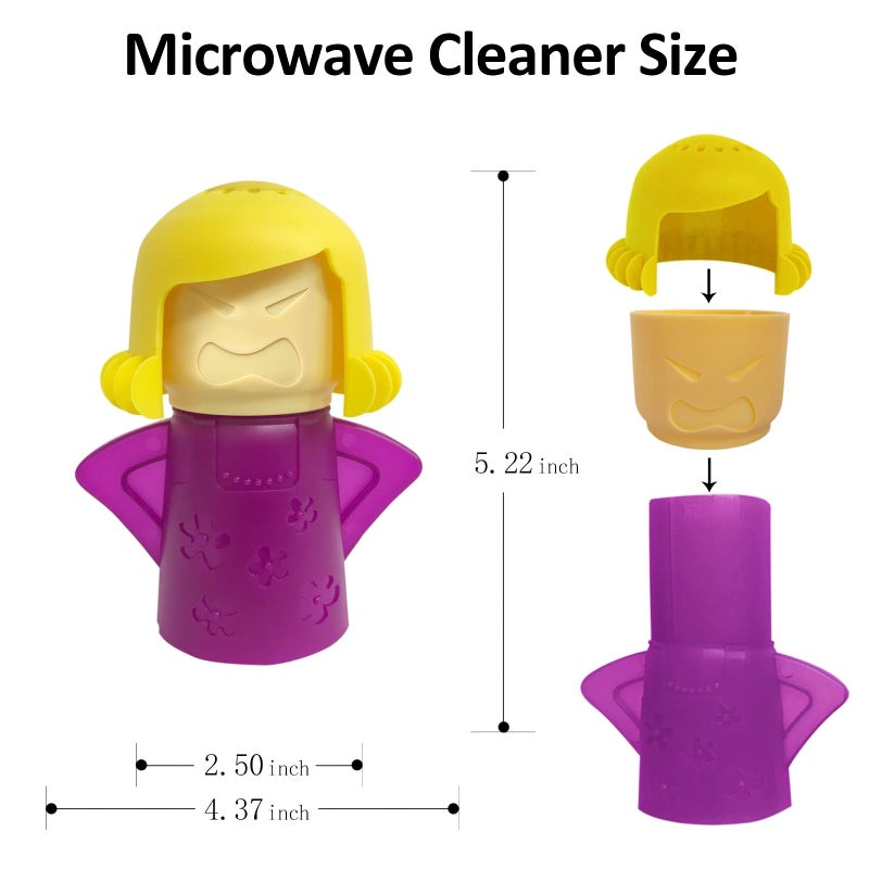 NGT new guide steps Microwave Cleaner Microwave Oven Cleaner High Temperature Steam Cleaning Equipment Tool Fridge Deodorized Easily Crud Steam Cleans Add Vinegar and Water Angry Mama (Purple) - Image 5